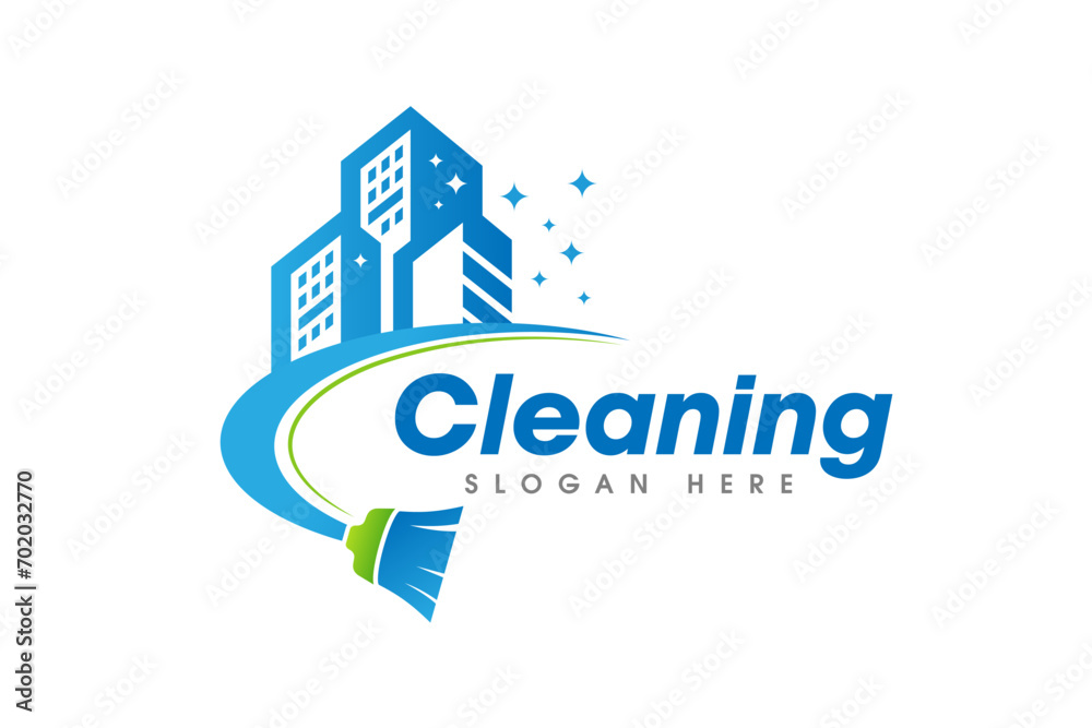 Cleaning Service Business Logo Symbol Icon Design Template