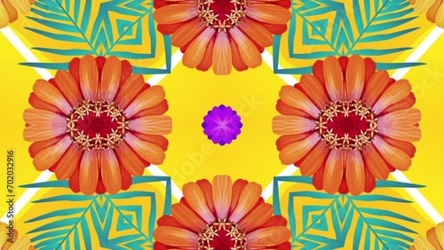 tropical hawaiian flower cartoon background