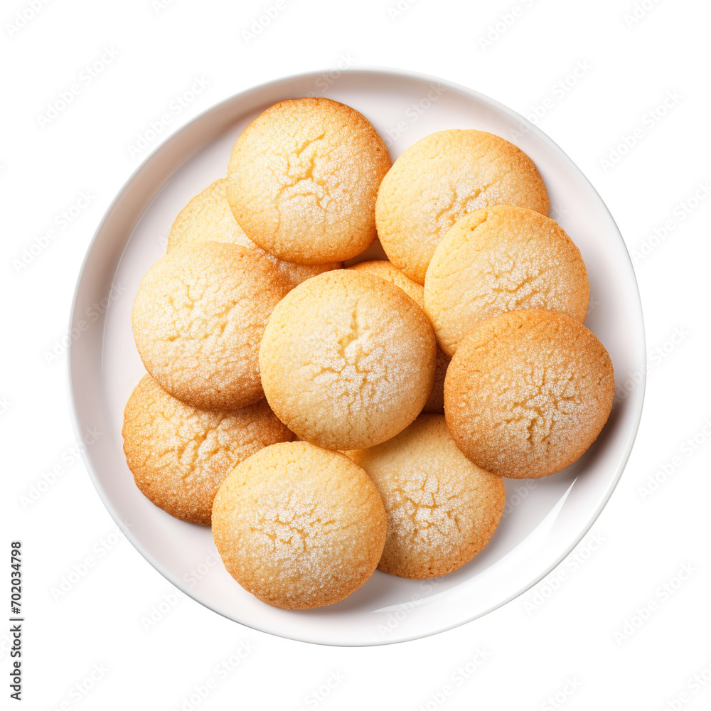cookies on a plate isolated on transparent background Remove png, Clipping Path, pen tool