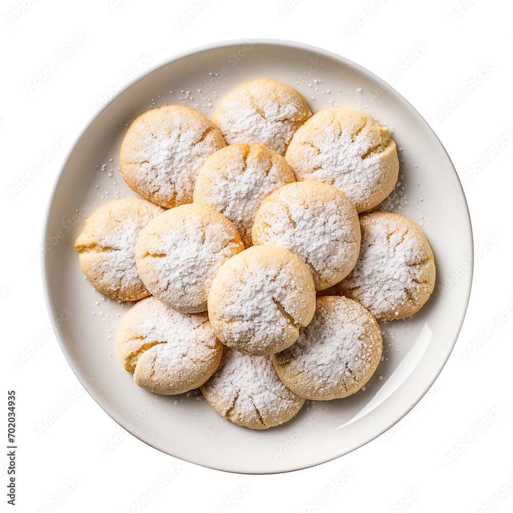 cookies on a plate isolated on transparent background Remove png, Clipping Path, pen tool