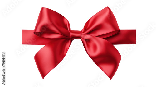 Red satin ribbon Isolated on transparent background. PNG file.