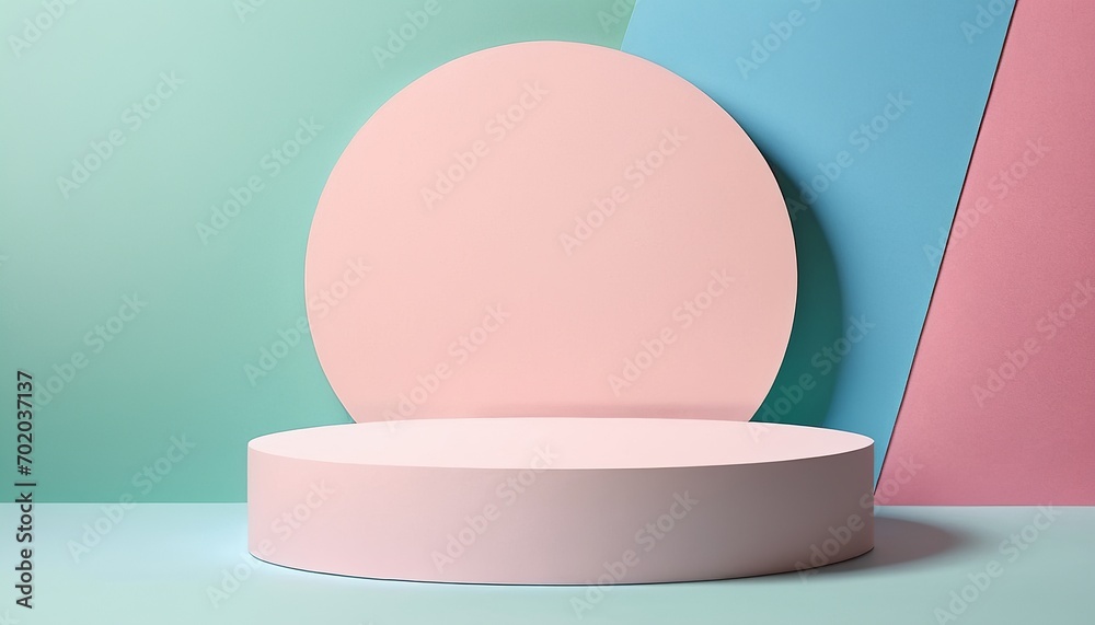 Abstract Geometric Shapes: A Pastel Podium Abstract Geometric Shapes: A Pastel Podium