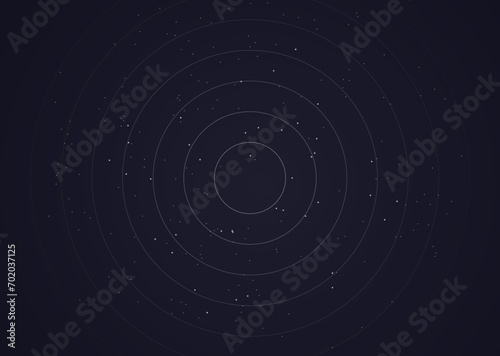 spiral solar system path vector illustration in horizontal orientation, space vector illustration for science, graphic, education illustration