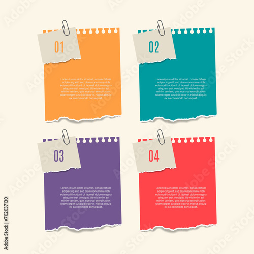 Business Infographic with note paper design vector.