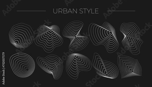 Urban Style Line Wired Frame Graphic Element