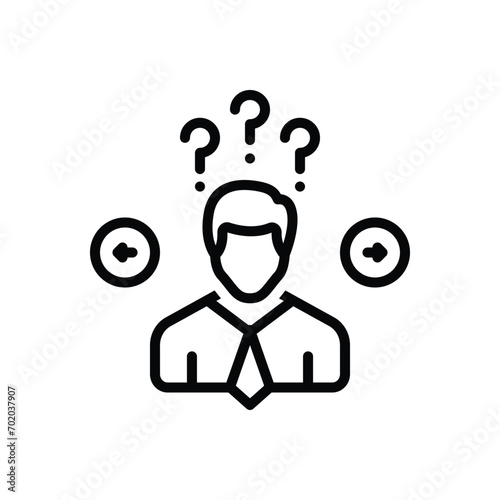 Black line icon for decision making 