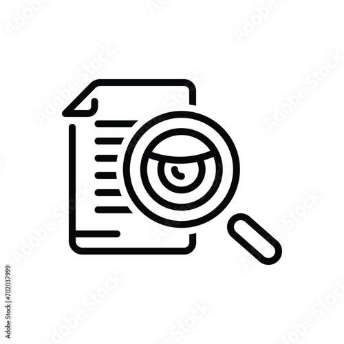 Black line icon for evidence 