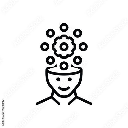 Black line icon for reasoning 
