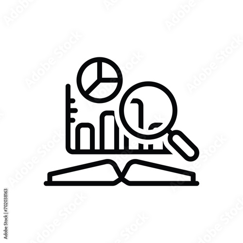 Black line icon for analysis 