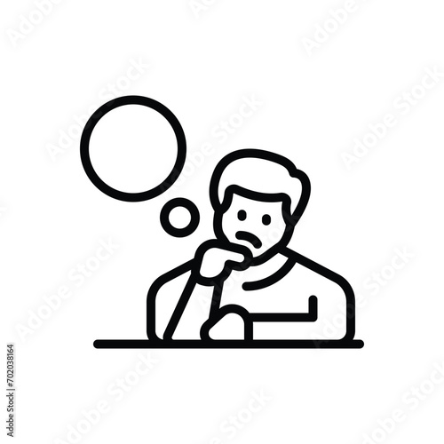 Black line icon for thinking 