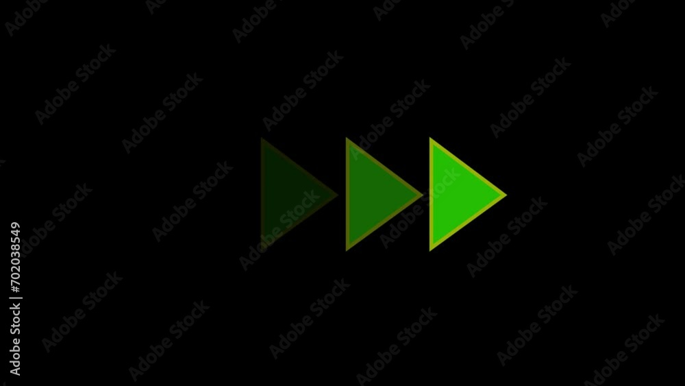 Creative animation of Green color arrows moving from left to right on black background. arrow sign animation. Arrow Loop Animation direction concept. Advertising, Arrow animation. Creative animation of Green color arrows moving from left to right on black background. arrow sign animation. Arrow Loop Animation direction concept. Advertising, Arrow animation.