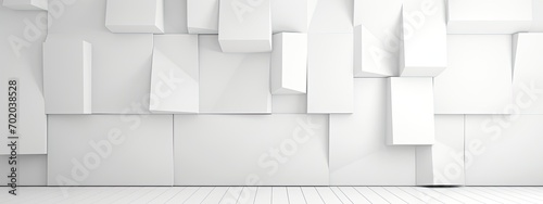 3d abstract white tile background in minimalist style photo