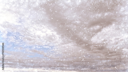 beautiful snowy weather on clouds on sky background - photo of nature © Dancing Man