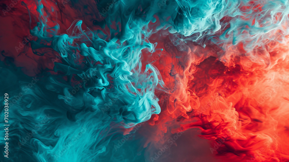 Fiery Red Merging into Cool Cyan Abstract Background Fiery Red Merging into Cool Cyan Abstract Background