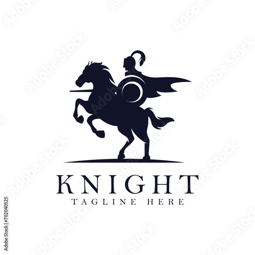 equestrian knight logo concept, equestrian knight logo design