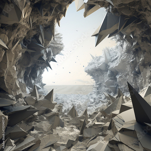 Jagged Polygon Landscapes, Abstract, Concept