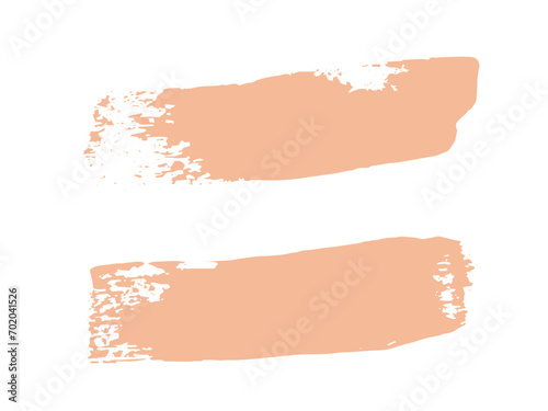 Color of the Year 2024 peach fuzz sample Vector paint brush spot Hand painted trendy color background Ink scribble dab clipart set