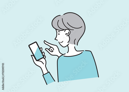 スマホを操作する女性