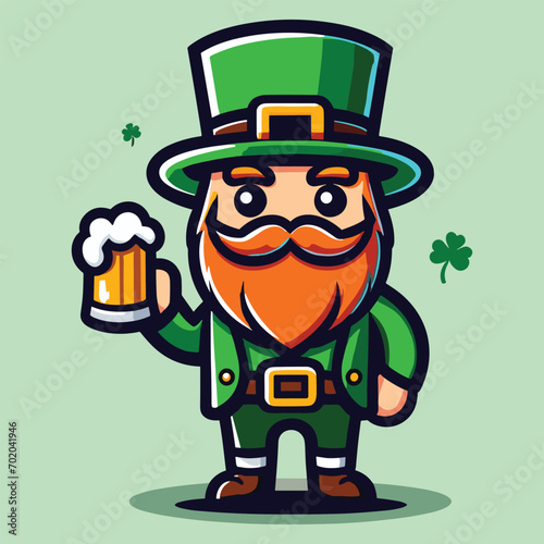 Free vector cute character celebrate st patrick's day 2024 cartoon vector flat isolated illustration