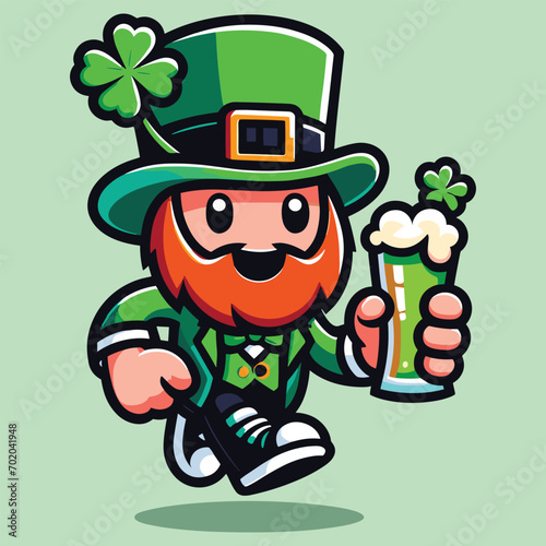 Free vector cute character celebrate st patrick's day 2024 cartoon vector flat isolated illustration