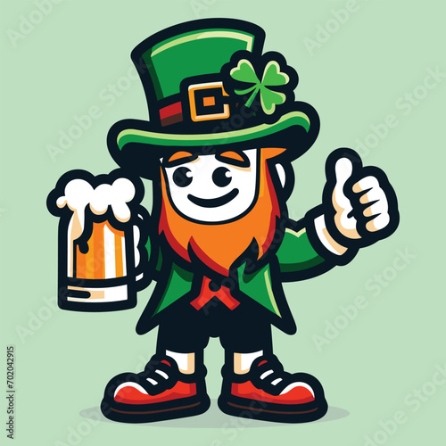 Free vector cute character celebrate st patrick's day 2024 cartoon vector flat isolated illustration