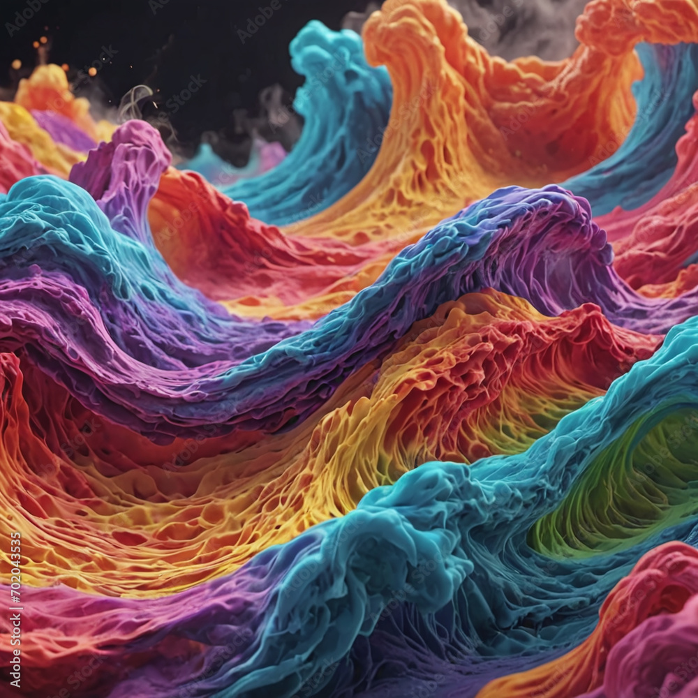 colorful wave cloud abstract, 3D twirl wavy full color cloud colorful wave cloud abstract, 3D twirl wavy full color cloud