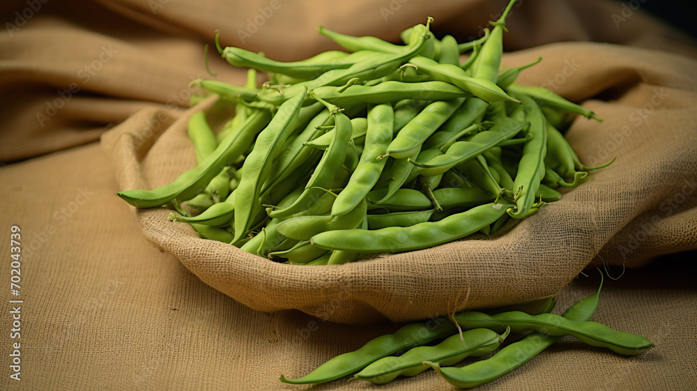 There is a basket of fresh soybeans on the white background There is a basket of fresh soybeans on the white background