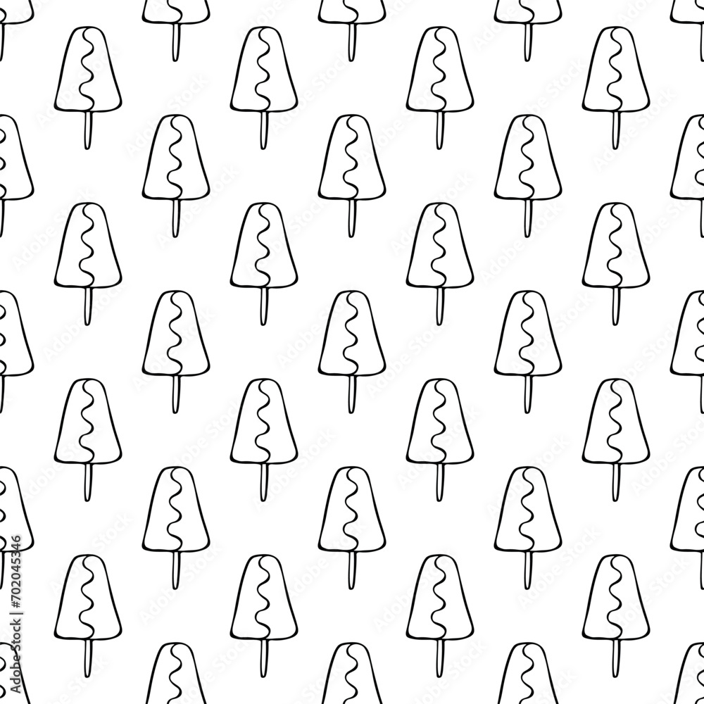Seamless pattern with ice cream doodle for decorative print, wrapping paper, greeting cards, wallpaper and fabric Seamless pattern with ice cream doodle for decorative print, wrapping paper, greeting cards, wallpaper and fabric
