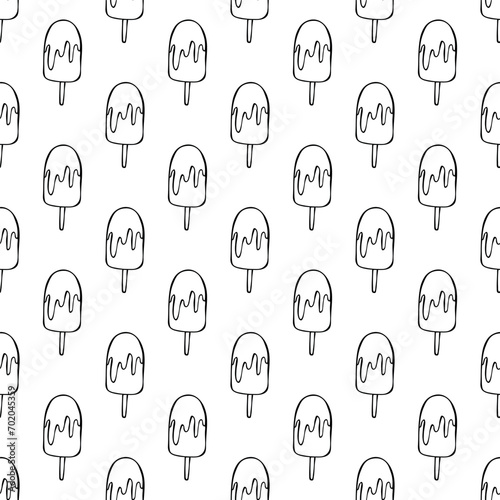 Seamless pattern with ice cream doodle for decorative print  wrapping paper  greeting cards  wallpaper and fabric