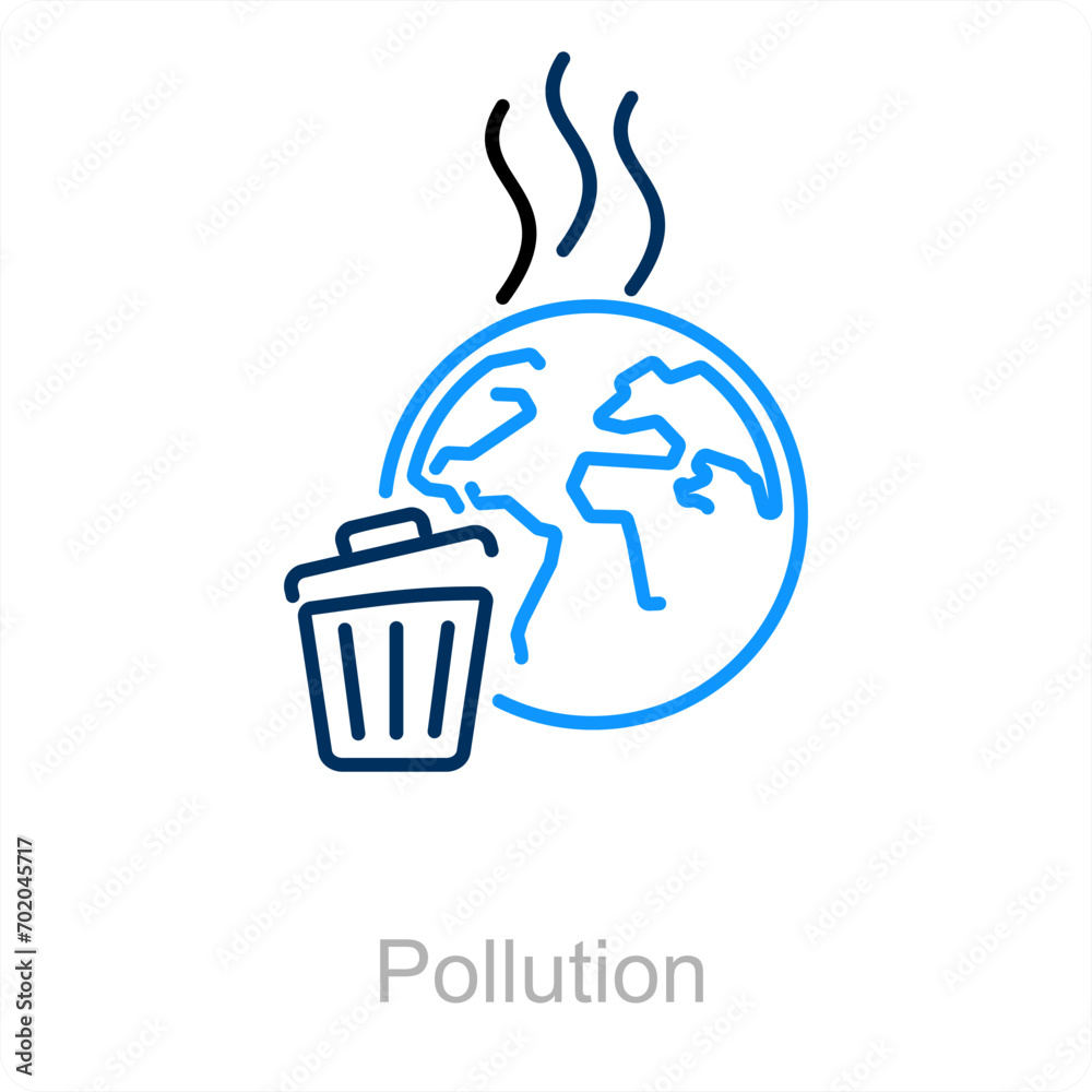 Pollution and environment icon concept Pollution and environment icon concept