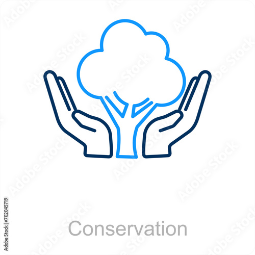 Conservation and environment icon concept