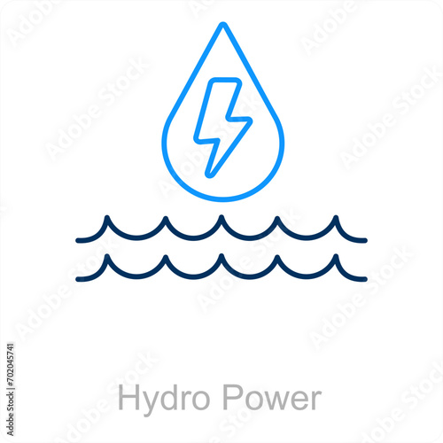 Hydro Power and generation icon concept