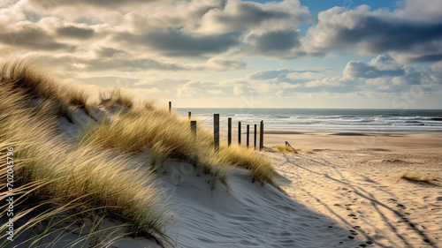 Dune beach at the North Sea coast, Sylt, Schleswig-Holstein, Germany photo