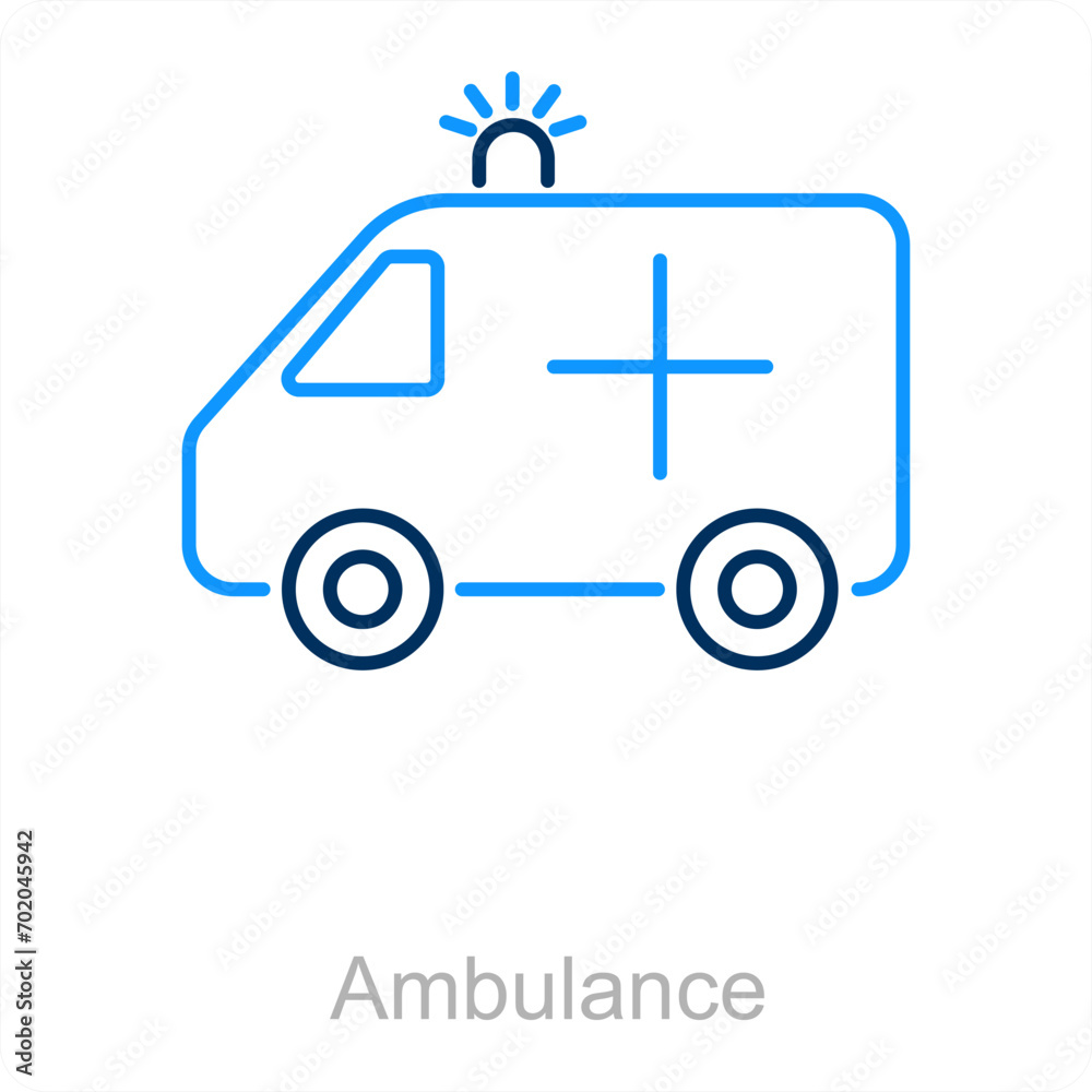 Ambulance and hospital icon concept Ambulance and hospital icon concept