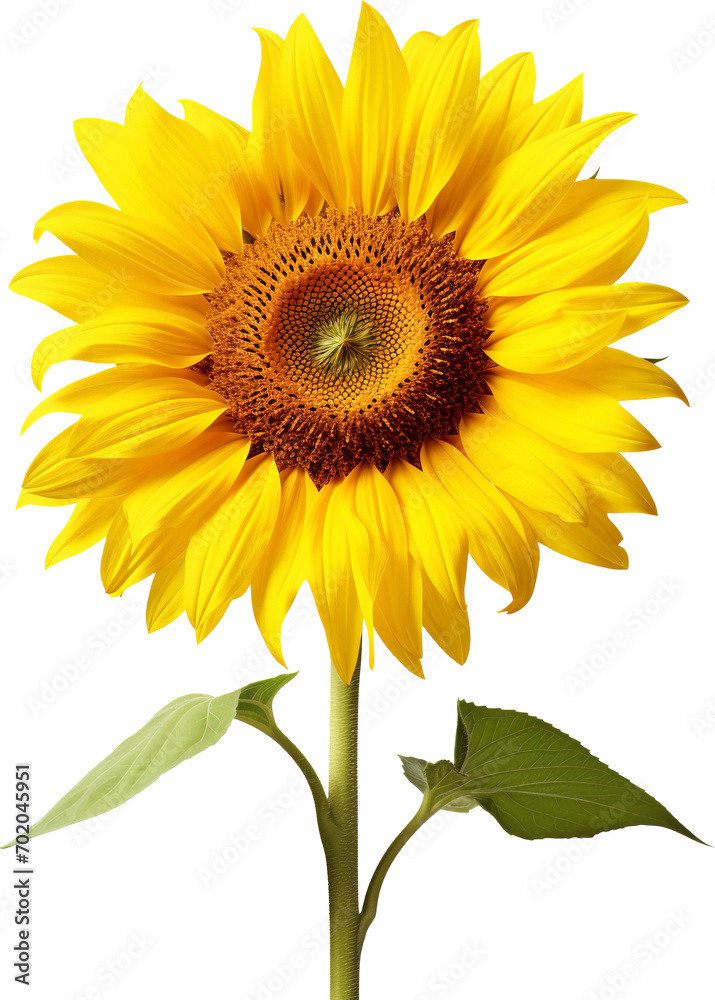 Sunflowers isolated on transparent background. PNG