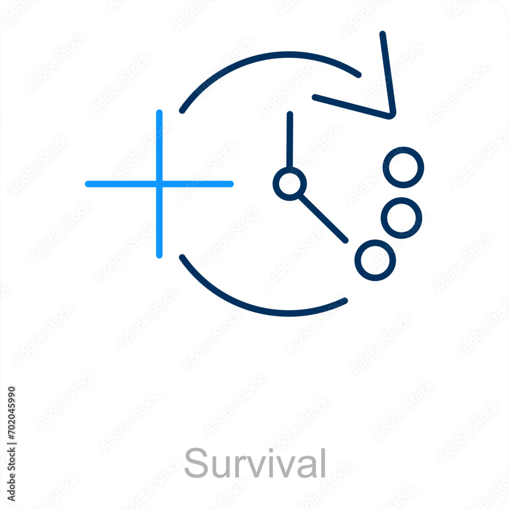 Survival and timer icon concept Survival and timer icon concept