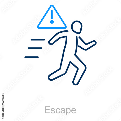Escape and survive icon concept