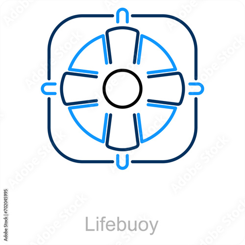 Lifebuoy and life saver icon concept