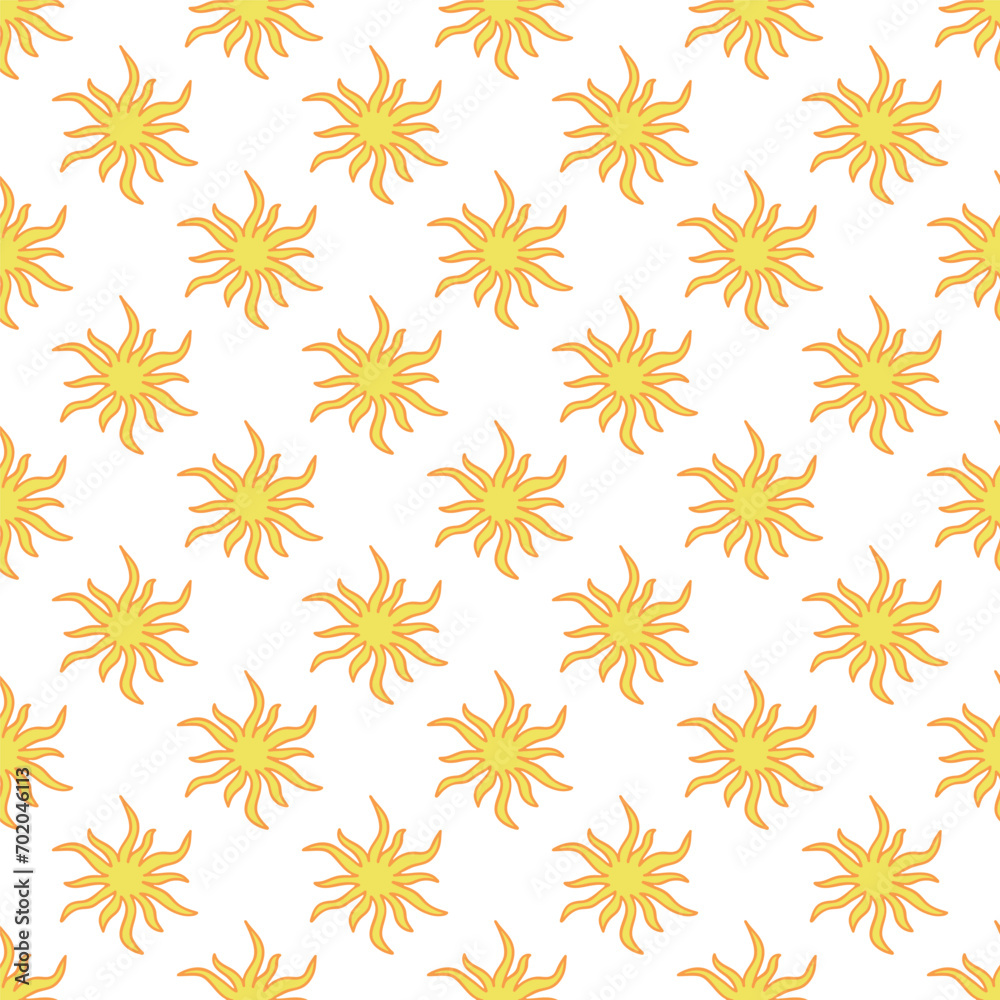 Seamless pattern with sun doodle for decorative print, wrapping paper, greeting cards, wallpaper and fabric Seamless pattern with sun doodle for decorative print, wrapping paper, greeting cards, wallpaper and fabric