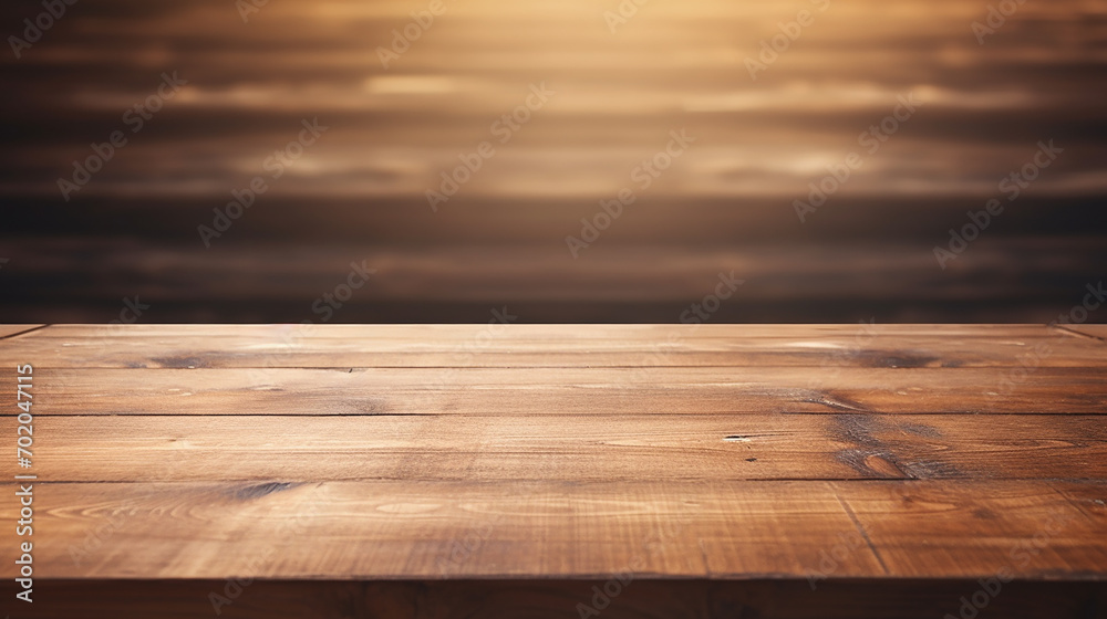 empty wooden table in front plank board background empty wooden table in front plank board background