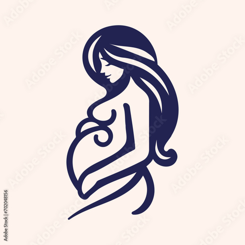 Pregnancy logo icon design vector, woman pregnant Idea logo design inspiration