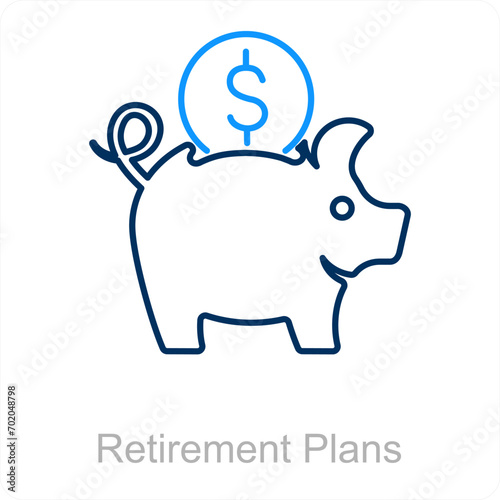 Retirement Plans and funds icon concept