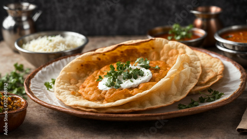 Bhature as a delectable Indian delicacy Place the beautifully plated Bhature on a pristine white background to showcase the dish's culinary finesse
