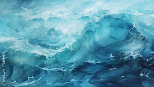 Illustration Frozen blue water in winter