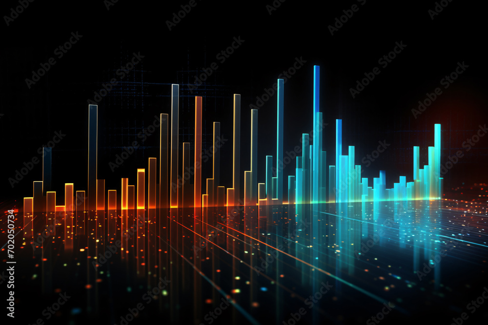 Blue Finance Graph and Investment Bar: Market Chart of Business Increase Blue Finance Graph and Investment Bar: Market Chart of Business Increase
