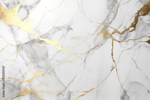 Abstract Gold Liquid Wave on White Marble Background