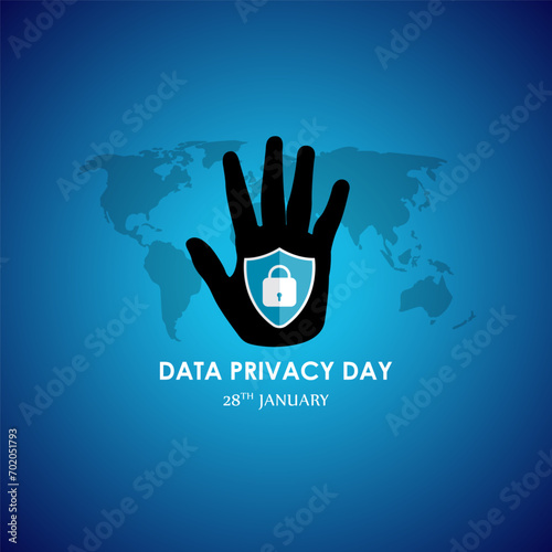 Vector illustration of Data Privacy Day social media feed template