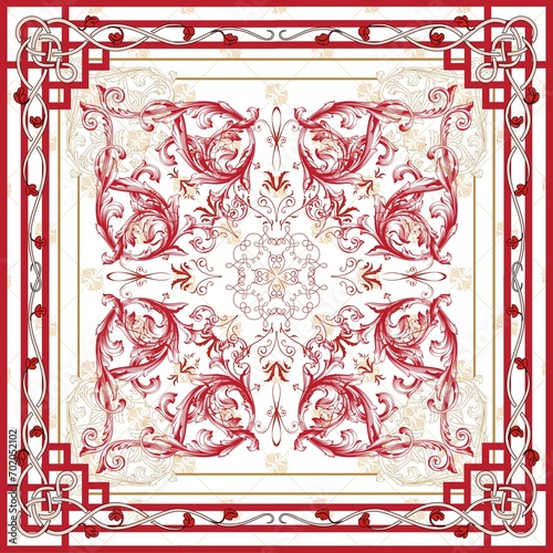 Vector ornate vintage frame in Eastern style. Ornate element for design, place for text. Ornamental pattern for wedding invitations and greeting cards. Traditional golden decor.