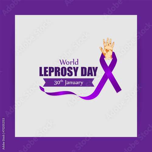Vector illustration of World Leprosy Day social media feed template