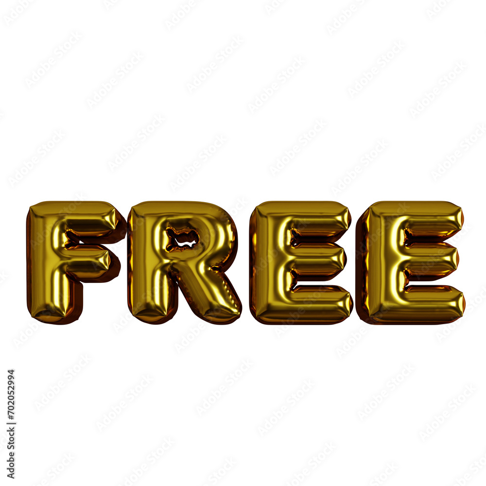 Free 3D Rendering Golden Balloon Text Label Free 3D Rendering Golden Balloon Text Label